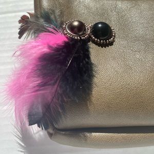 Baguette mini shoulder bag with removable handle and a chain strap 24x14 Cm